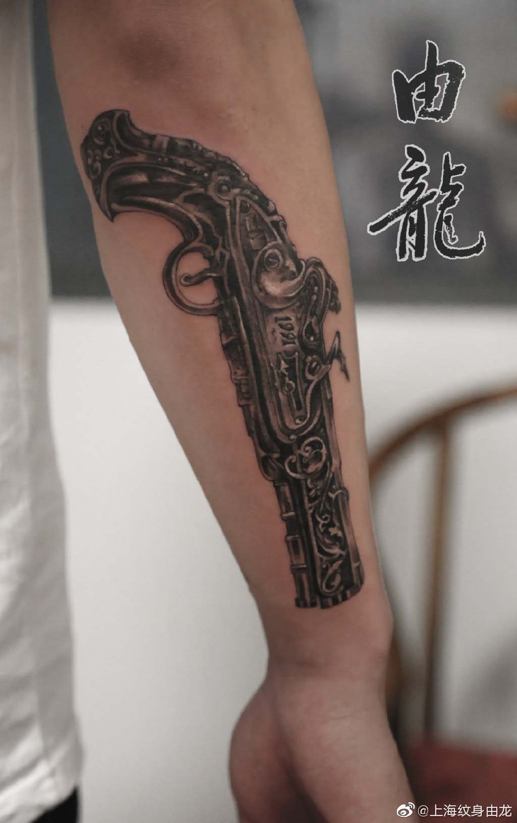 纹身图案素材第392期：枪_纹身百科 - 纹身大咖